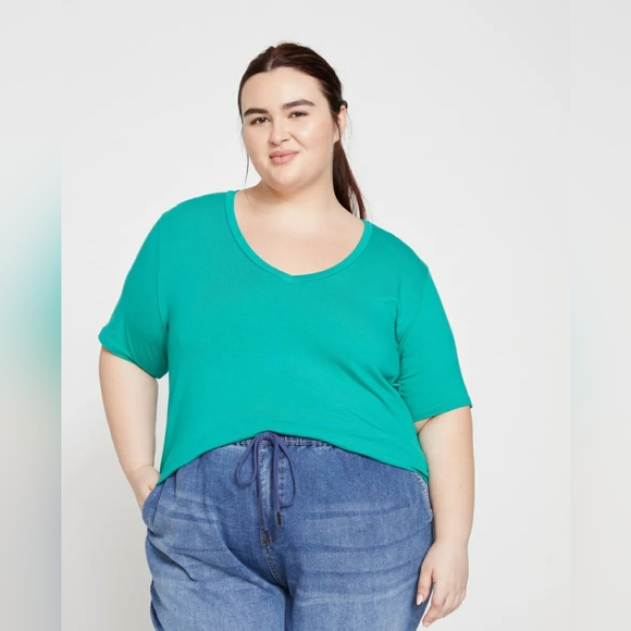 Universal Standard Tops - V Rex Green Lake Size L | 22-24